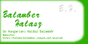 balamber halasz business card